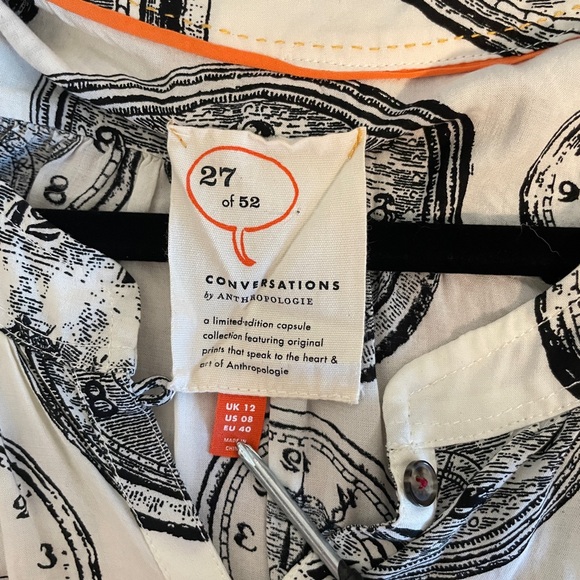 Anthropologie Black and White Graphic Blouse - Picture 2 of 4